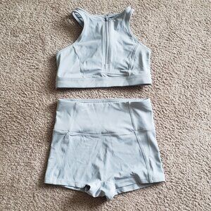 2 piece Fabletics Midi zip up swim suit